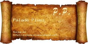 Palade Piusz névjegykártya